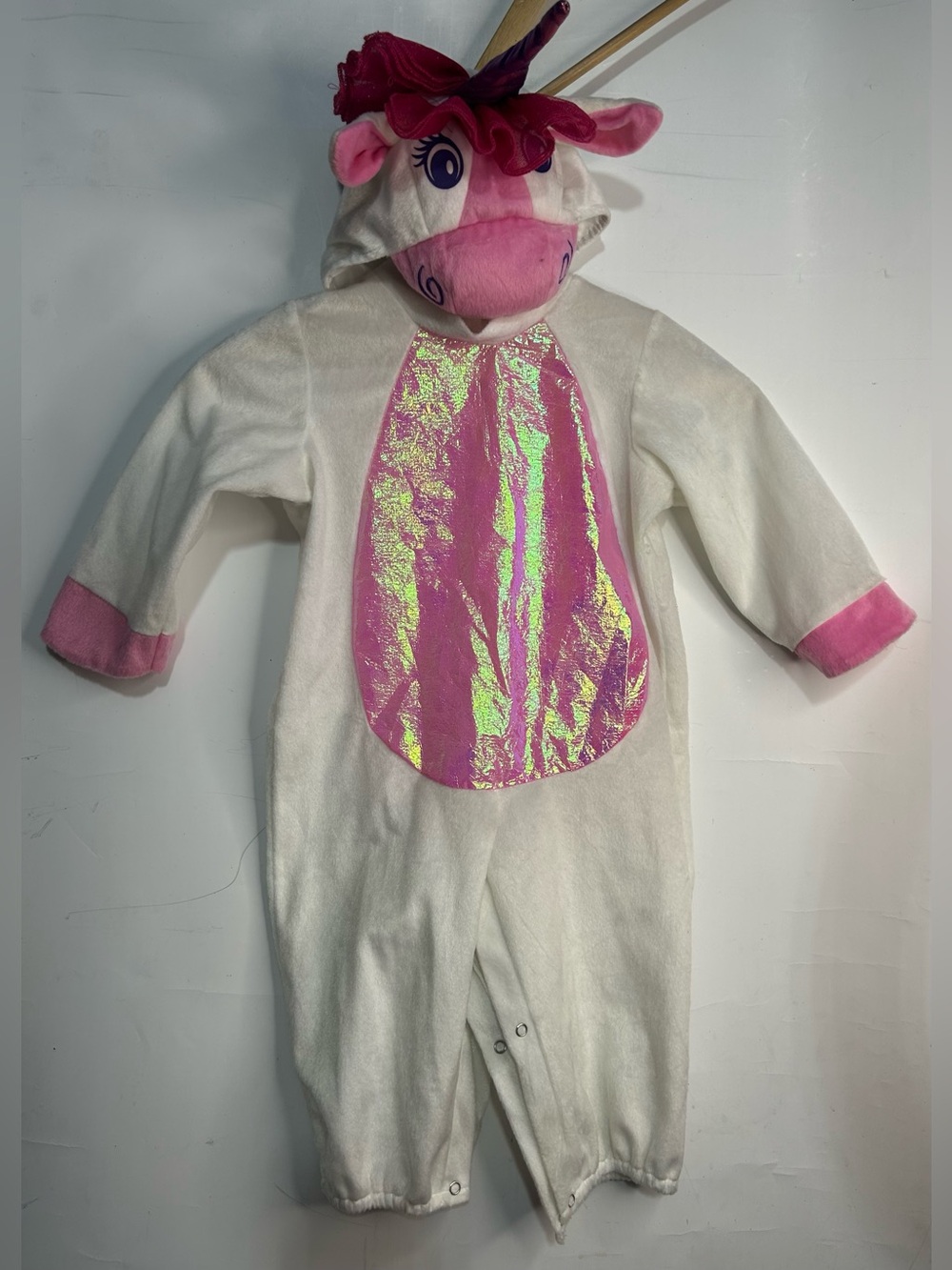 Unicorn Costume with Matching Booties and Hat Baby Size 12-18 Months